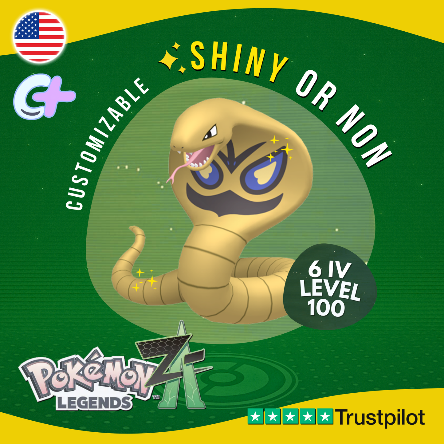 Arbok Shiny or Non ✨6 IV Pokémon Legends Z-A Competitive Customizable ZA Z A