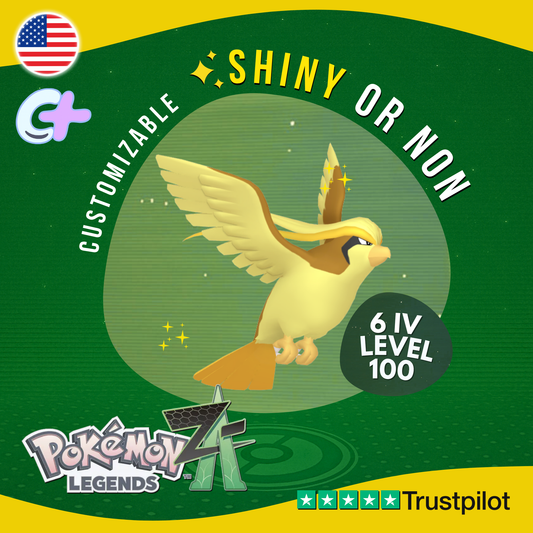 Pidgeot Shiny or Non ✨6 IV Pokémon Legends Z-A Competitive Customizable ZA Z A