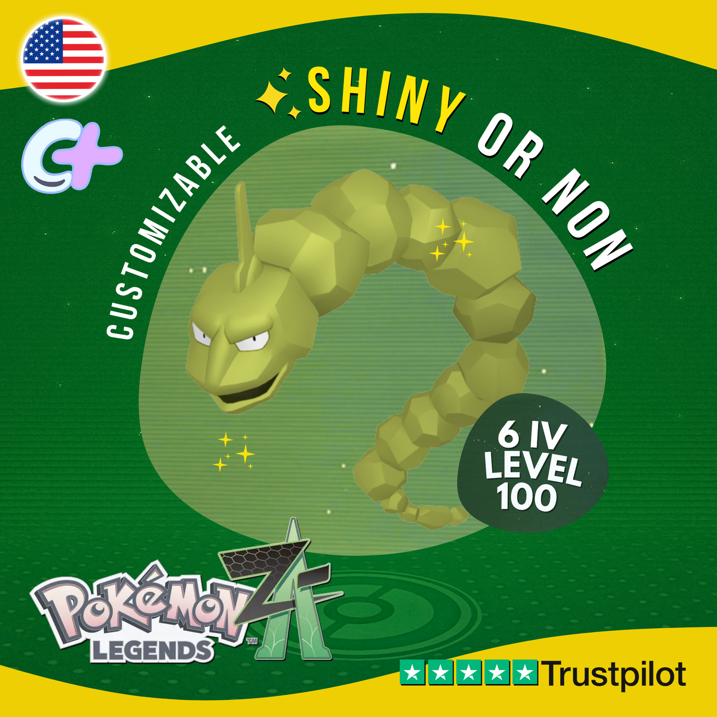 Onyx Shiny or Non ✨6 IV Pokémon Legends Z-A Competitive Customizable ZA Z A