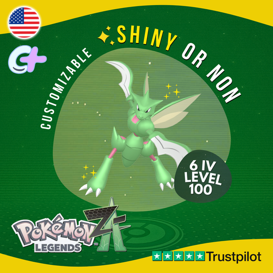 Scyther Shiny or Non ✨6 IV Pokémon Legends Z-A Competitive Customizable ZA Z A