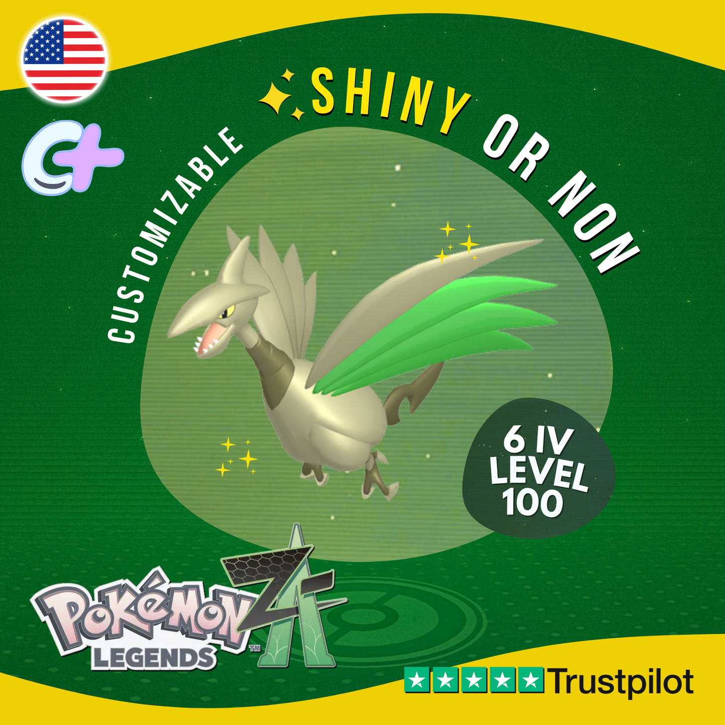 Skarmory Shiny or Non ✨6 IV Pokémon Legends Z-A Competitive Customizable ZA Z A