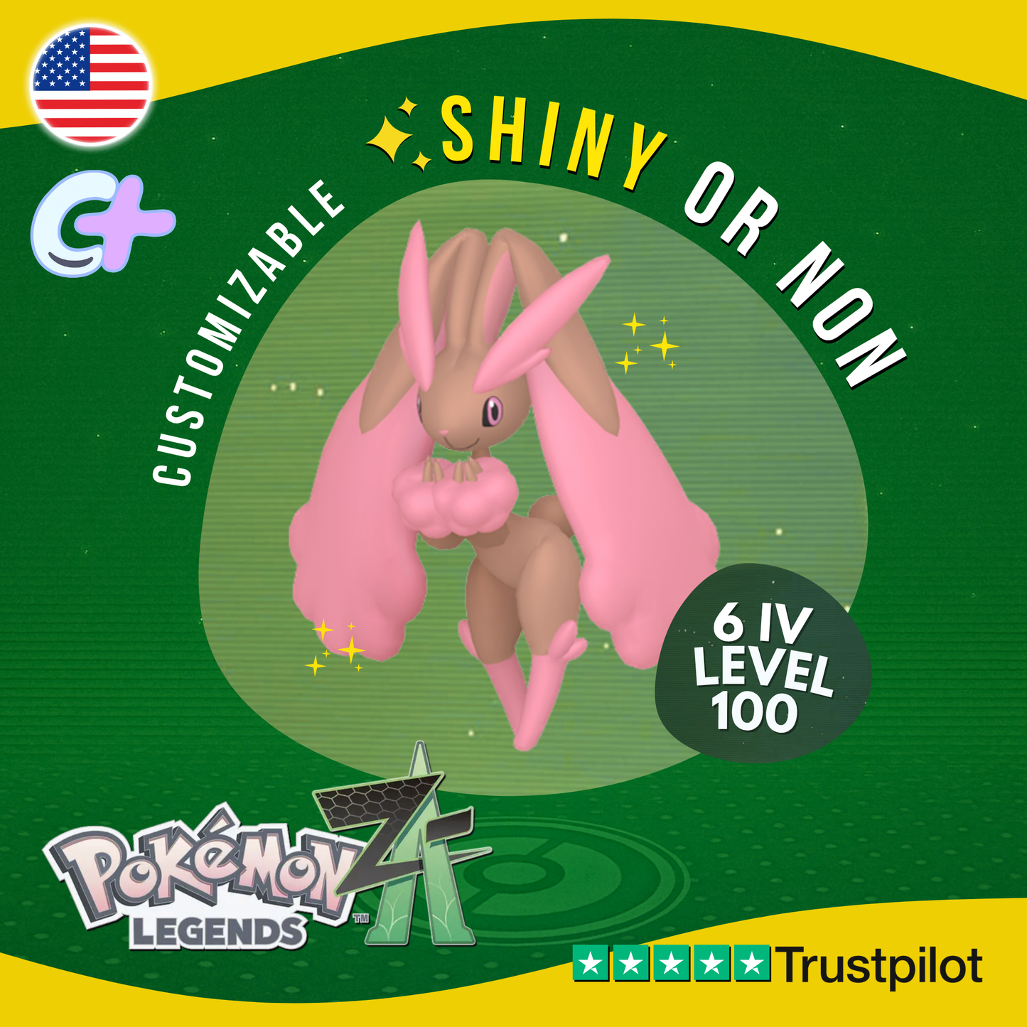 Lopunny Shiny or Non ✨6 IV Pokémon Legends Z-A Competitive Customizable ZA Z A