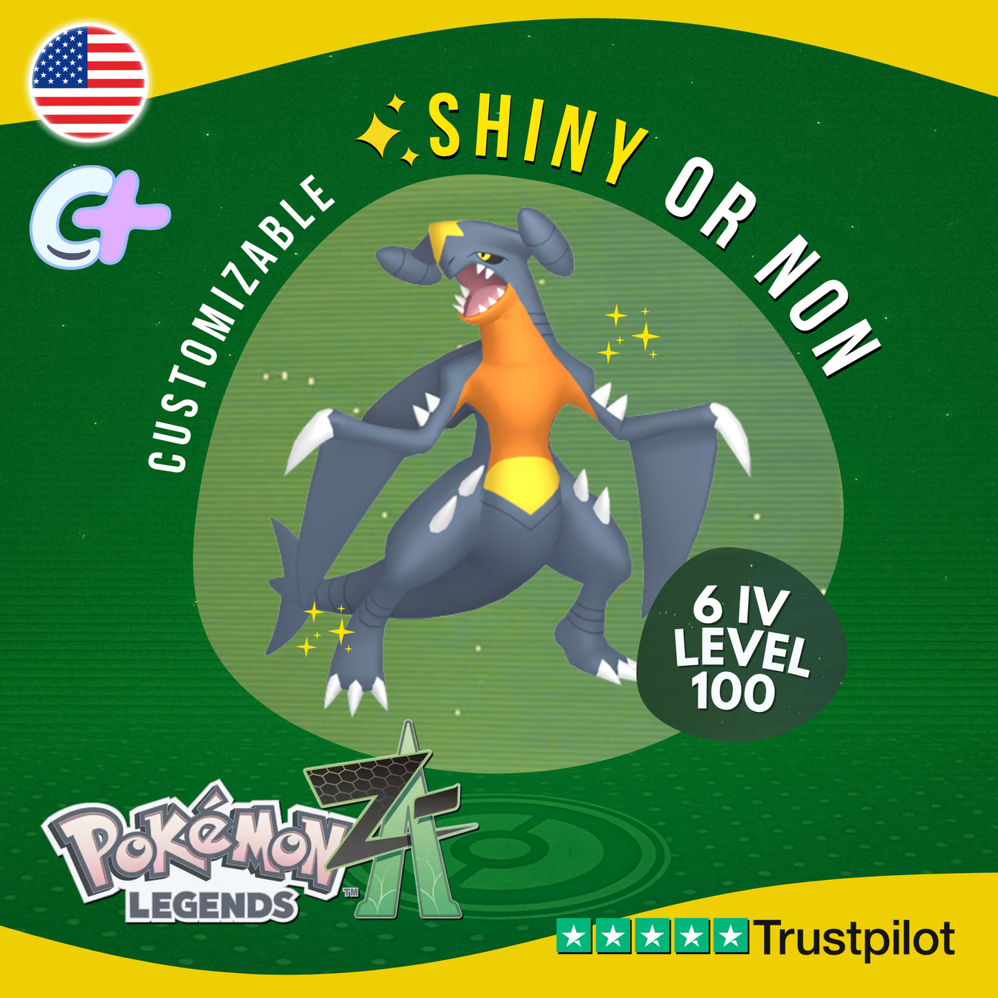 Garchomp Shiny or Non ✨6 IV Pokémon Legends Z-A Competitive Customizable ZA Z A