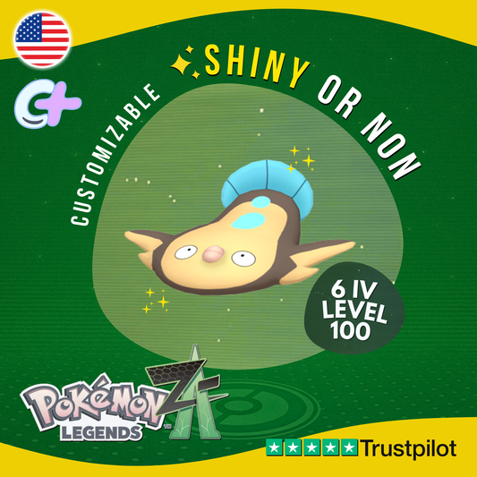 Stunfisk Shiny or Non ✨6 IV Pokémon Legends Z-A Competitive Customizable ZA Z A