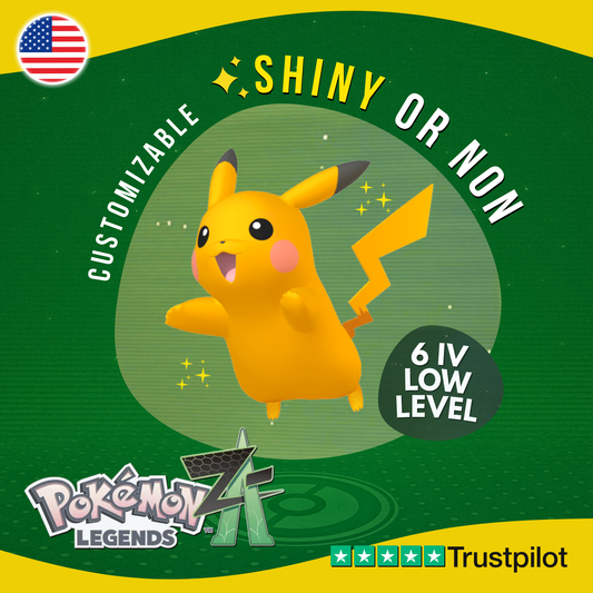 Pikachu Shiny or Non ✨ 6 IV Pokémon Legends Z-A Competitive Customizable ZA Z A