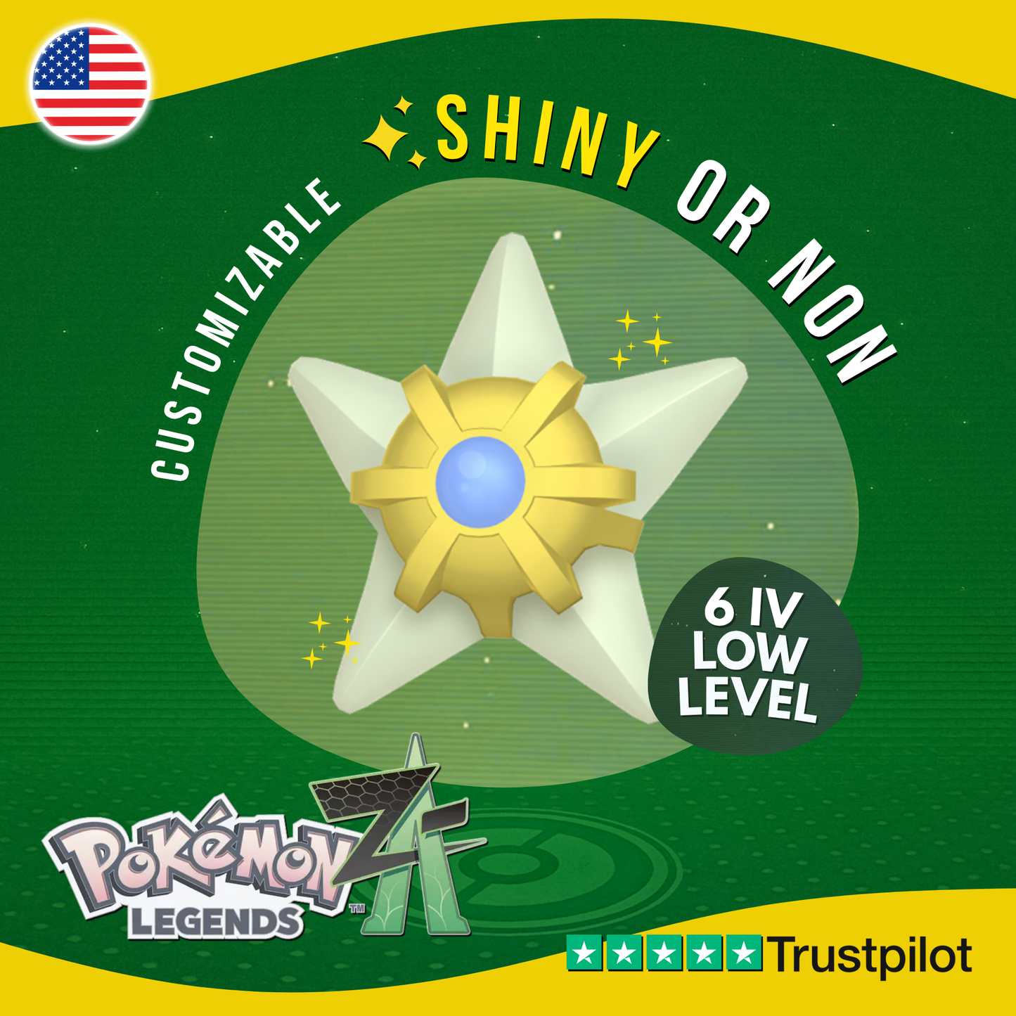 Staryu Shiny or Non ✨ 6 IV Pokémon Legends Z-A Competitive Customizable ZA Z A