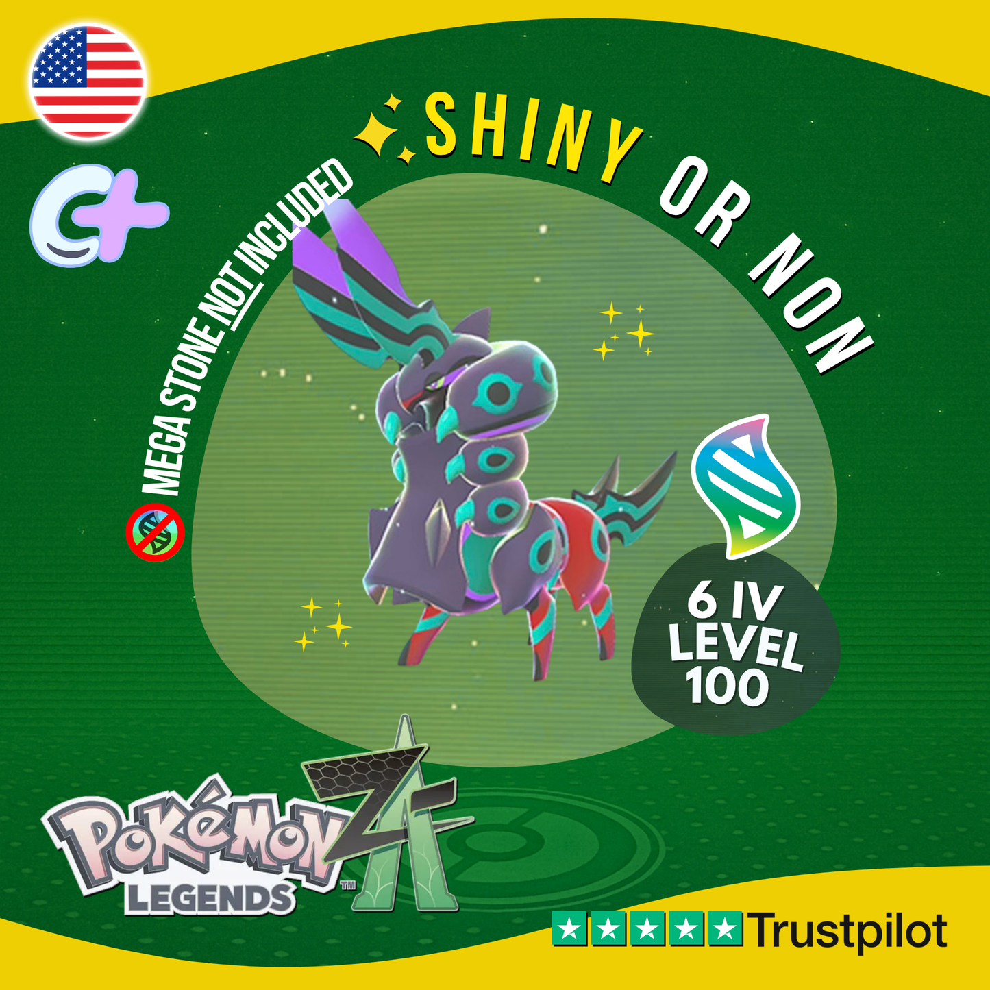 Mega Scolipede Shiny or Non ✨ 6 IV Pokémon Legends Z-A Battle Ready ZA Z A