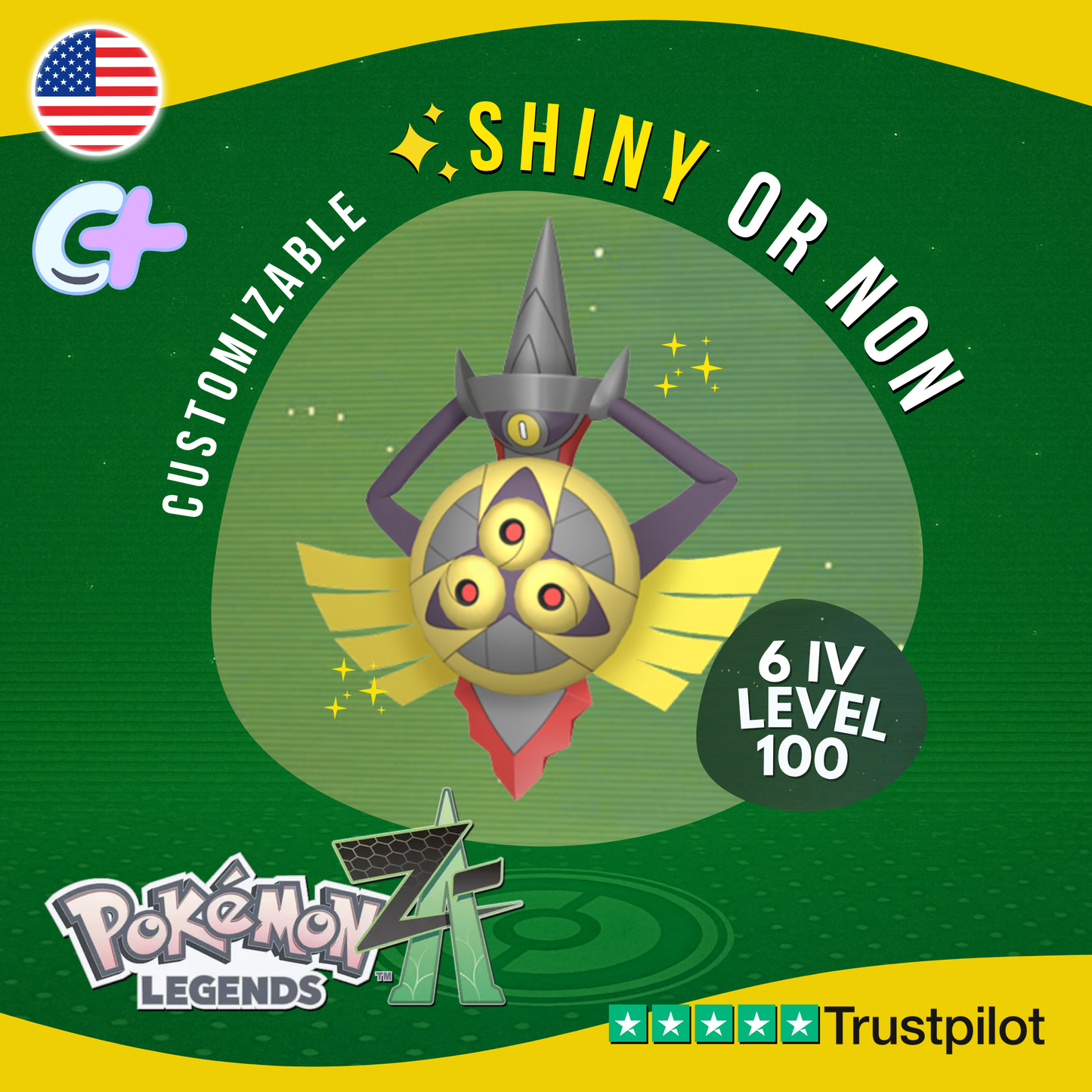 Aegislash Shiny or Non ✨6 IV Pokémon Legends Z-A Competitive Customizable ZA Z A