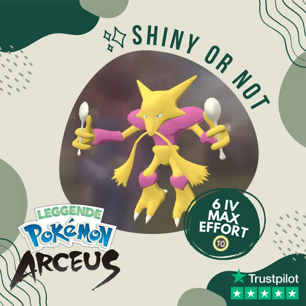 Alakazam Shiny ✨ Legends Pokémon Arceus 6 Iv Max Effort Custom Ot Level Gender