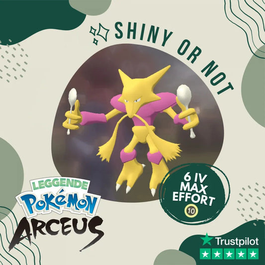 Alakazam Shiny ✨ Legends Pokémon Arceus 6 Iv Max Effort Custom Ot Level Gender