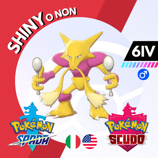 Alakazam Shiny o Non 6 IV Competitivo Legit Pokemon Spada Scudo Sword Shield