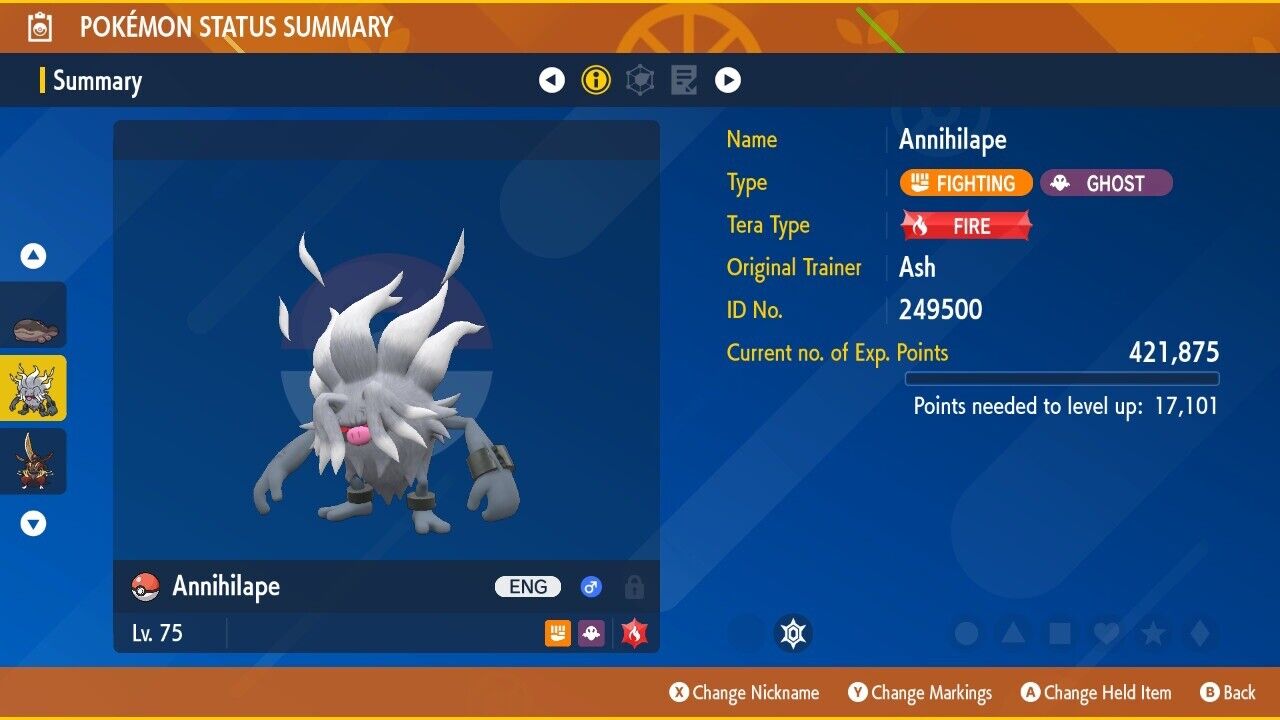 Annihilape Tera Worthy Event December 2024 Untouched IV Pokémon Scarlet Violet