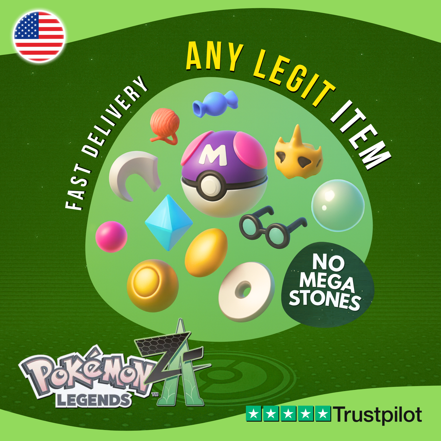 Any Legit Item for Pokémon Legends Z-A ZA Z Rare Candy XL Master Ball TM Nugget