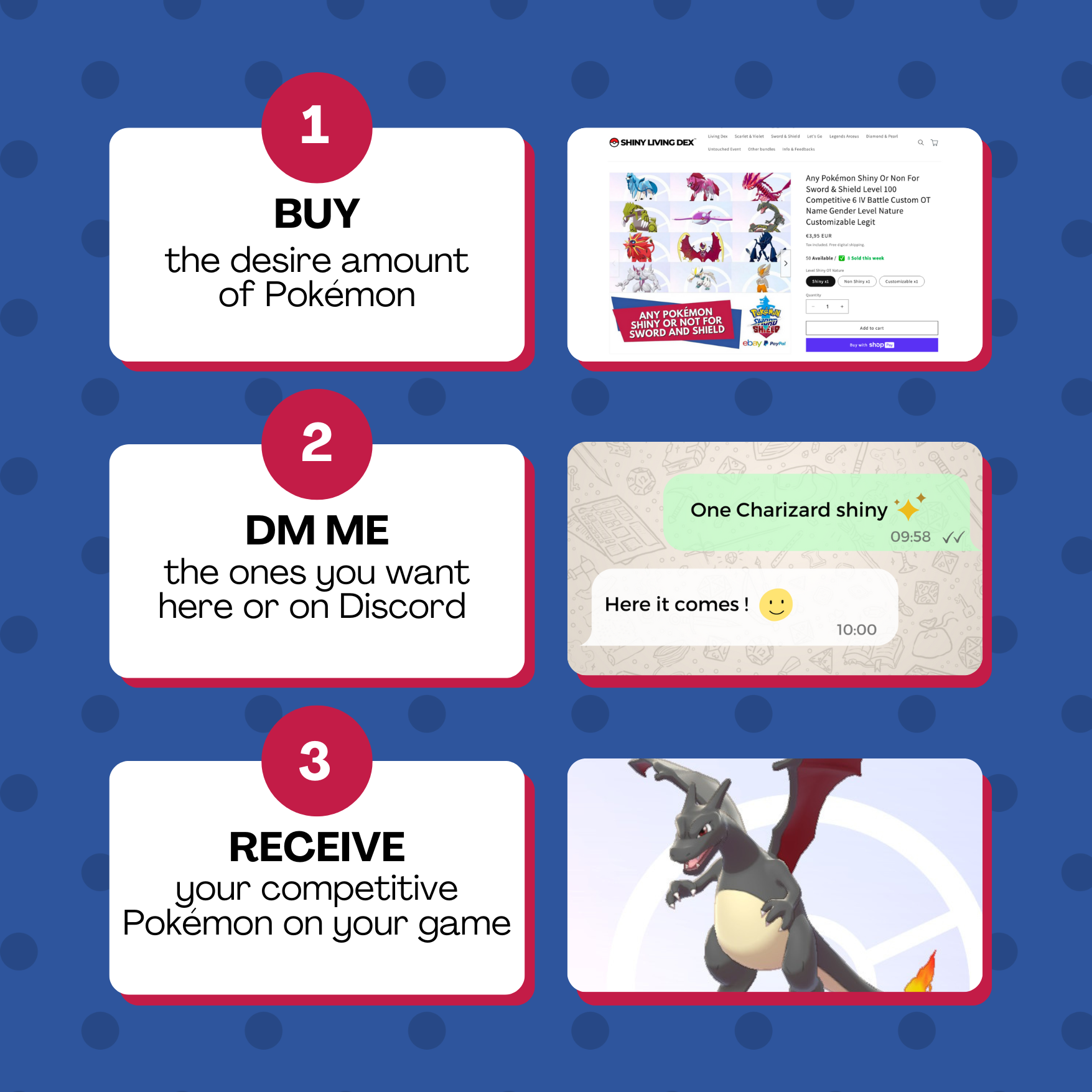 Any Pokémon Shiny Or Non For Sword & Shield Level 1 50 100 Competitive 6 IV Battle Custom OT Name Gender Level Nature Customizable Legit by Il mio negozio | Shiny Living Dex