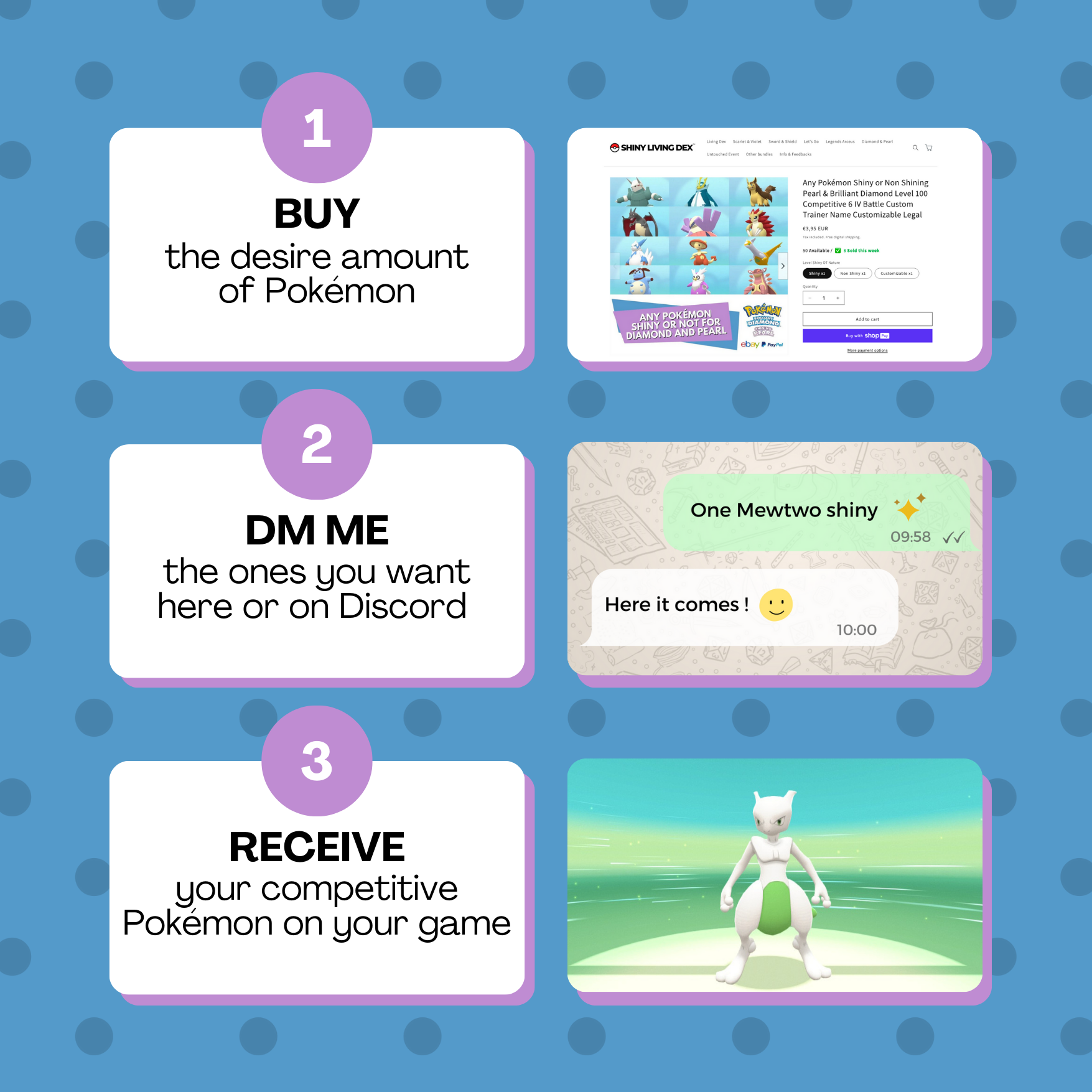 Any Pokémon Shiny or Non Shining Pearl & Brilliant Diamond Level 1 50 & 100 Competitive 6 IV Battle Custom Trainer Name Customizable Legal by Il mio negozio | Shiny Living Dex