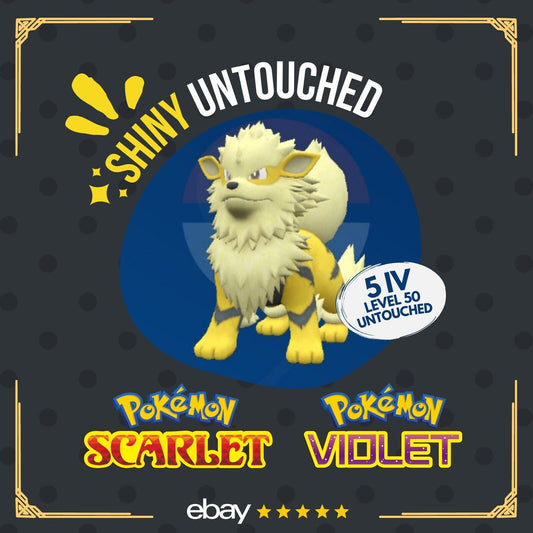 Arcanine Shiny Paul Chua Champion Event IV Untouched Pokémon Scarlet Violet Shiny Lv. 50 by Shiny Living Dex | Shiny Living Dex