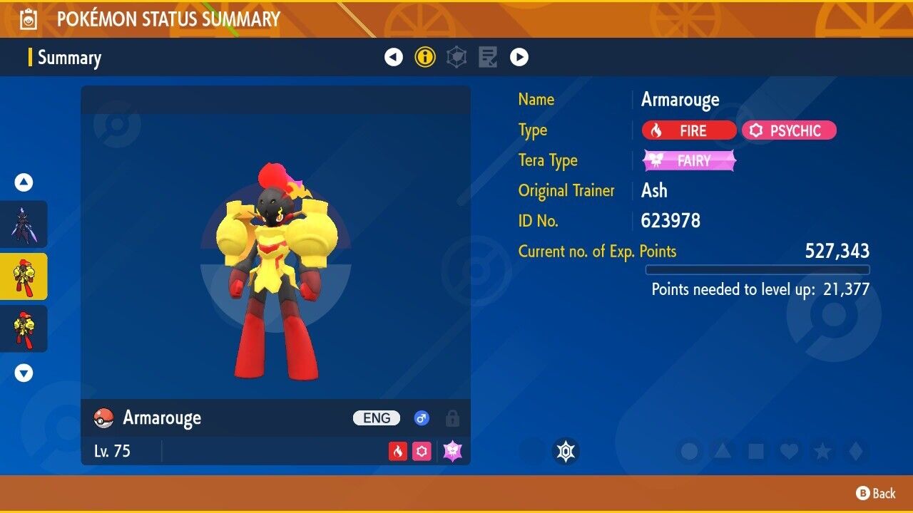 Armarouge 5 Star Tera Raid Event February 2023 Untouched Pokémon Scarlet Violet Non Shiny Lv. 75 by Shiny Living Dex | Shiny Living Dex
