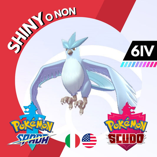 Articuno Kanto Shiny o Non 6 IV Competitivo Pokemon Spada Scudo Sword Shield