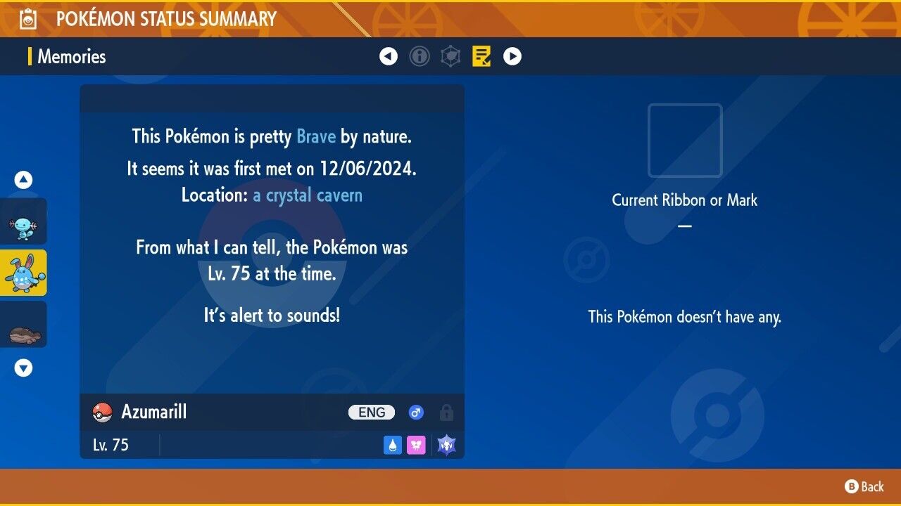 Azumarill Tera Worthy Event December 2024 Untouched IV Pokémon Scarlet Violet