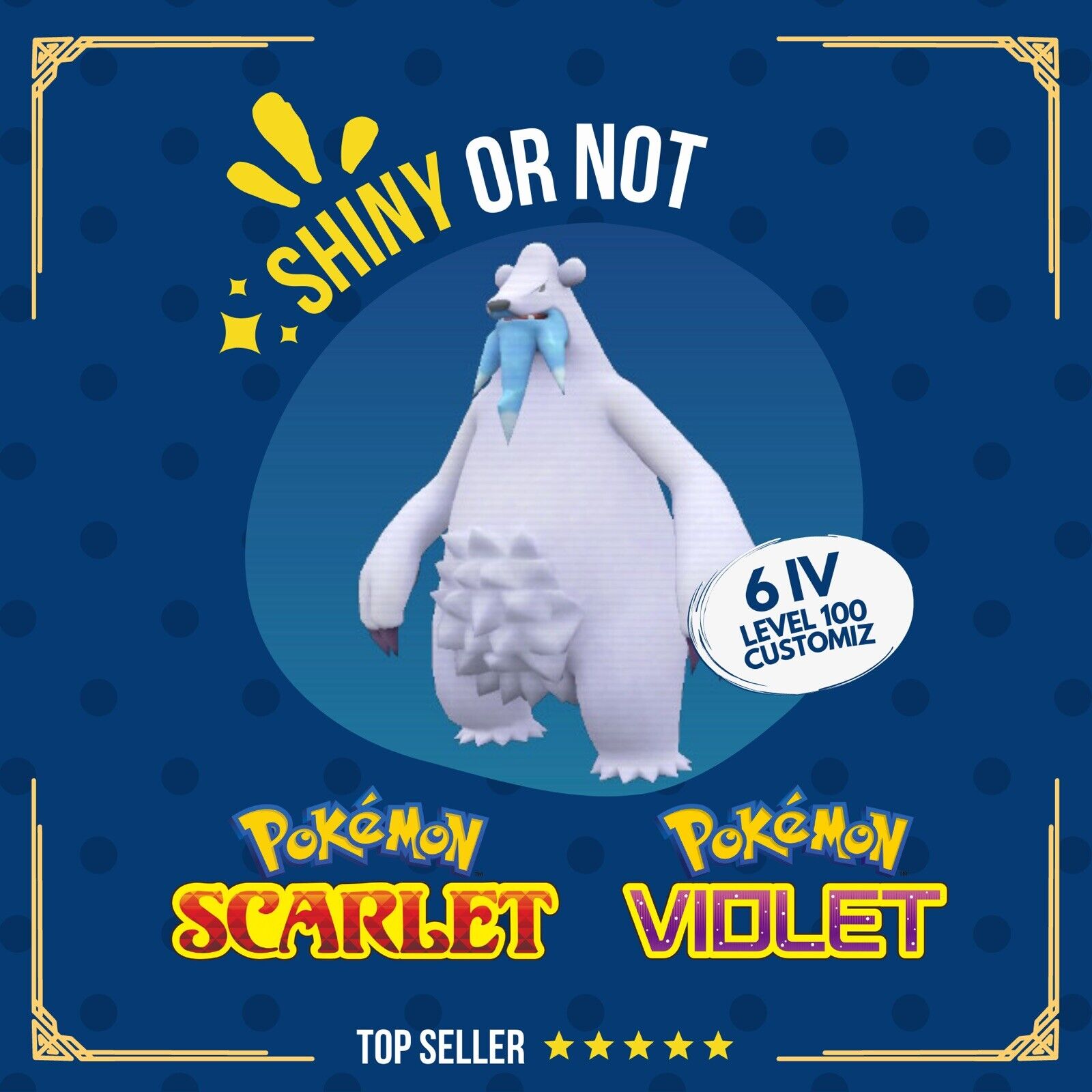 Beartic Shiny or Non 6 IV Competitive Customizable Pokmon Scarlet V Shiny Living Dex Beartic Shiny or Non 6 IV Competitive Customizable Pokmon Scarlet V Shiny Living Dex