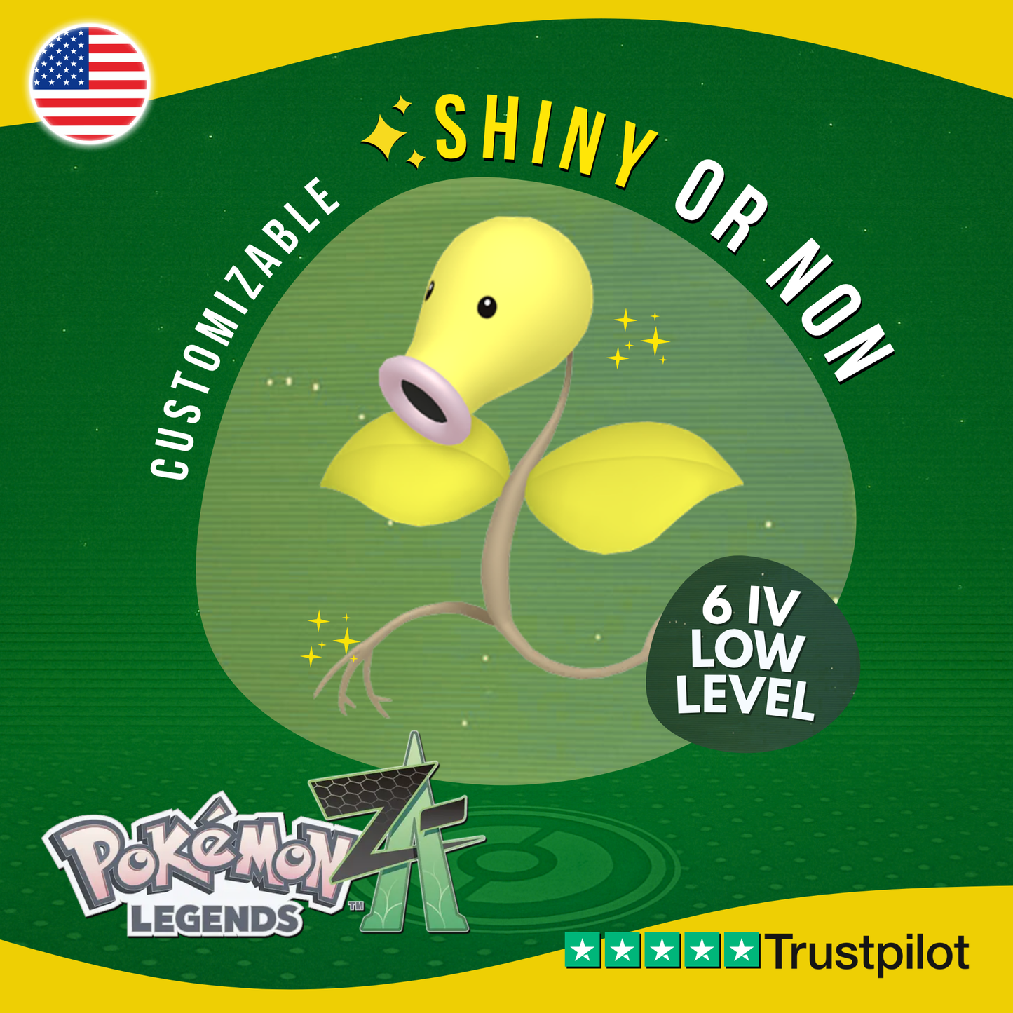 Bellsprout Shiny or Non ✨6IV Pokémon Legends Z-A Competitive Customizable ZA Z A