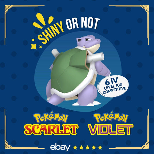 Blastoise Shiny or Non ✨ 6 IV Competitive Customizable Pokémon Scarlet Violet by Shiny Living Dex | Shiny Living Dex