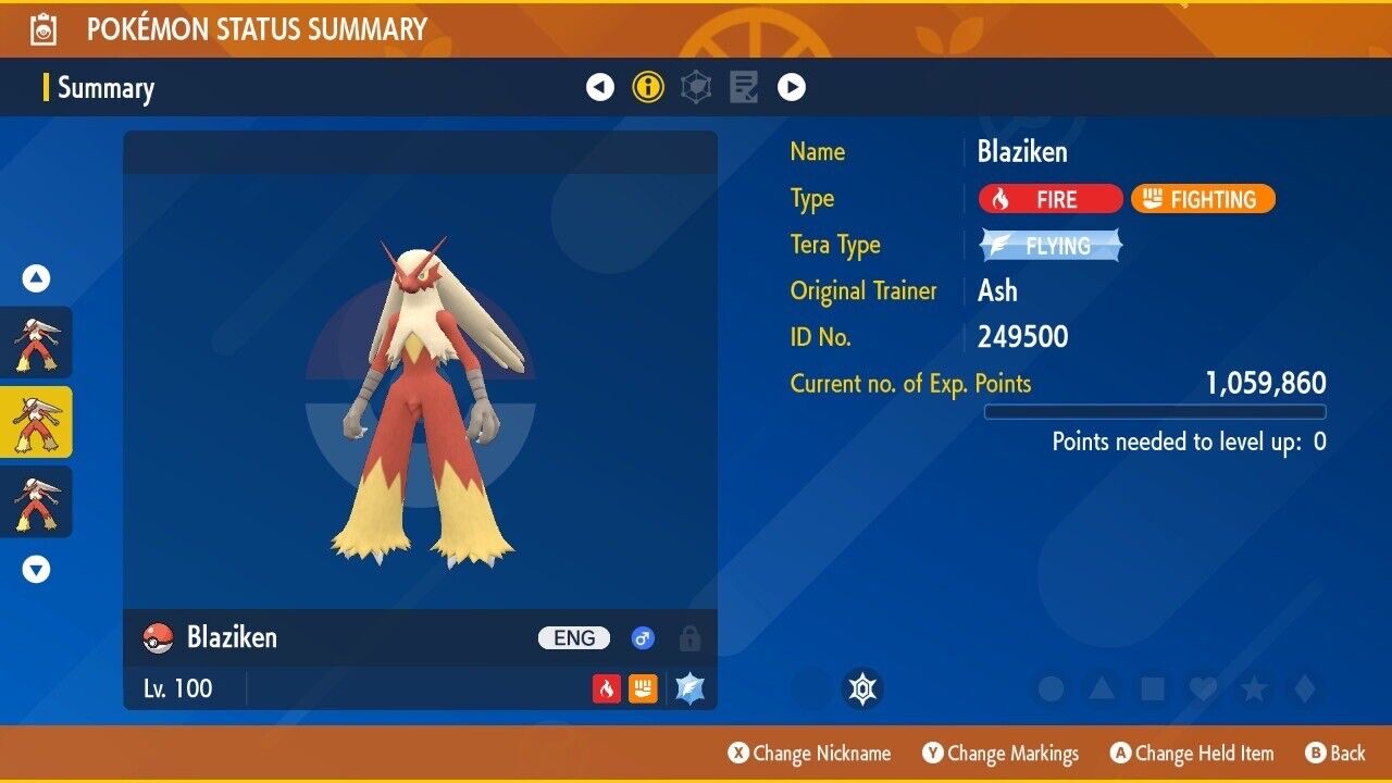 Blaziken Unrivaled Tera Raid Mark Event Untouched Legit Pokémon Scarlet Violet Non shiny Lv. 100 by Shiny Living Dex | Shiny Living Dex