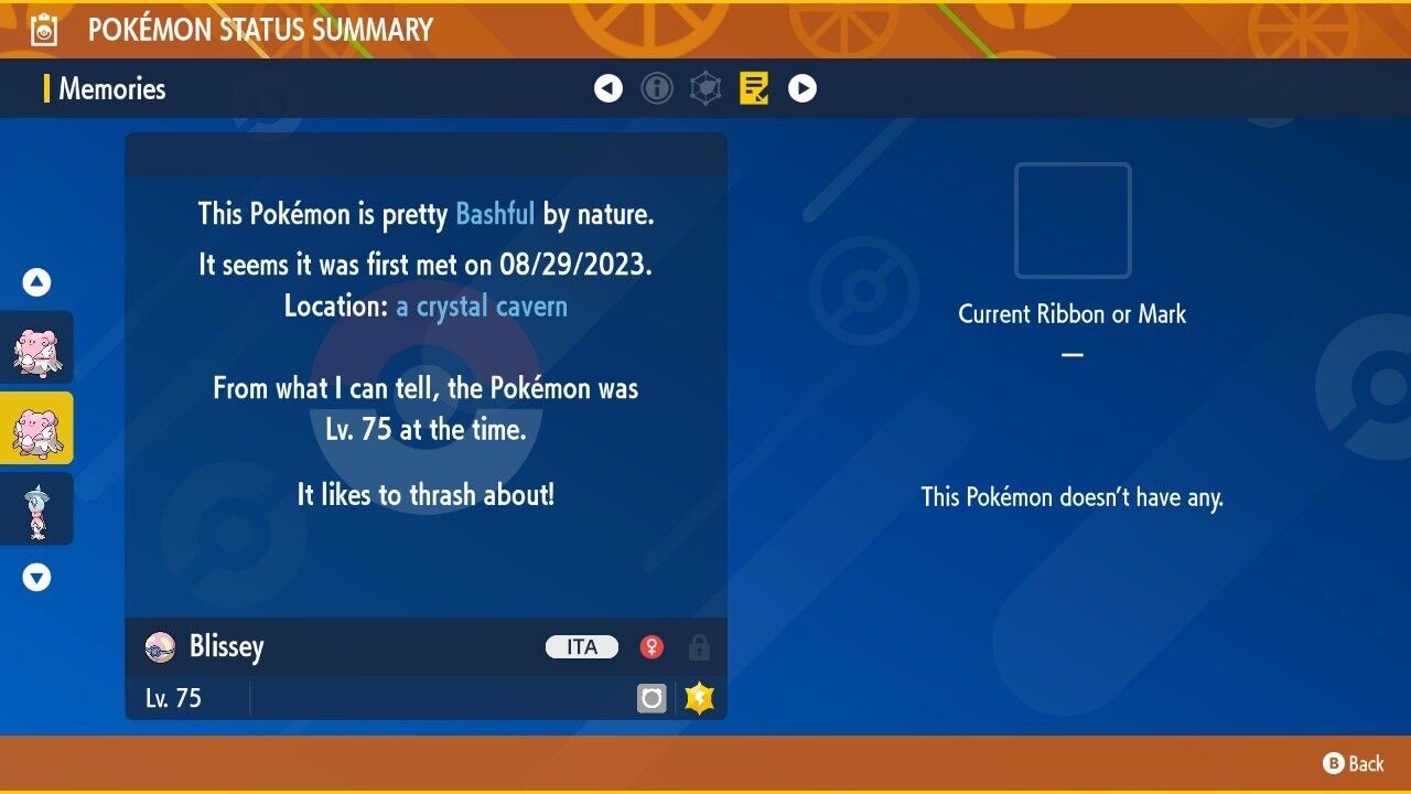 Blissey A Show of Supporters Tera Raid Event Untouched Pokémon Scarlet Violet Non Shiny Lv. 75 by Shiny Living Dex | Shiny Living Dex