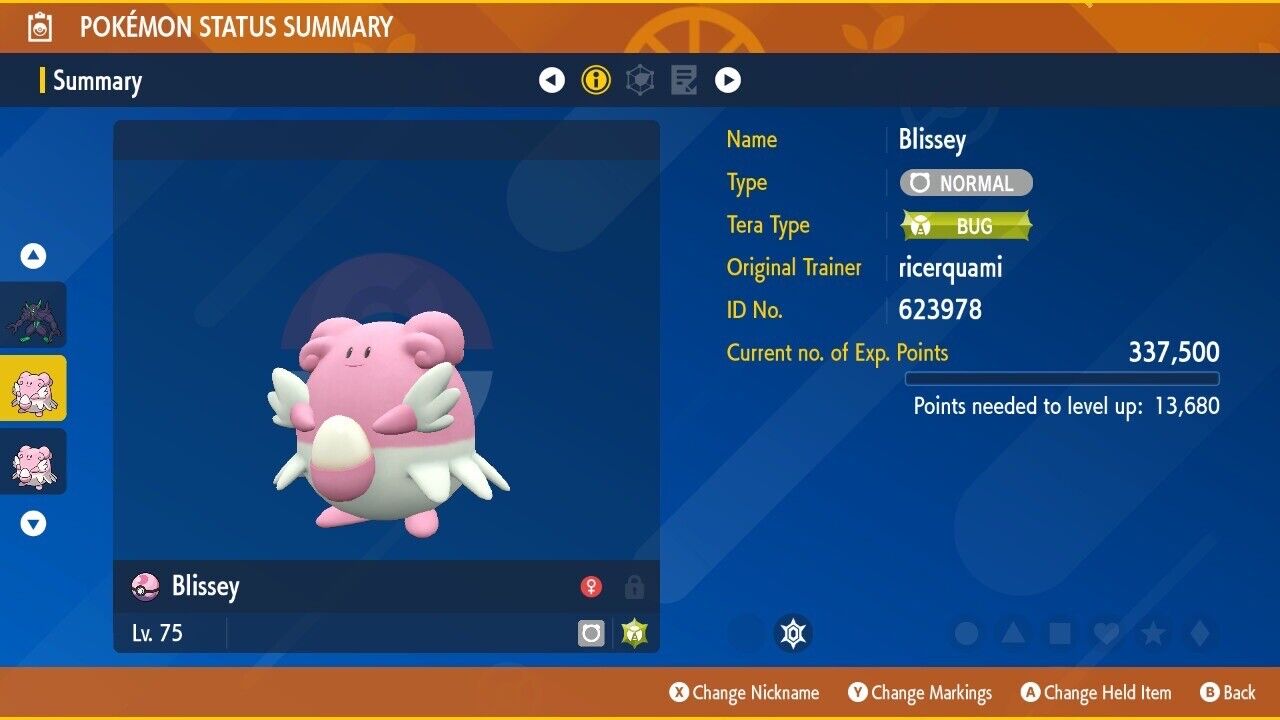 Blissey Prepare the Offense Tera Raid Event Untouched Pokémon Scarlet Violet Non Shiny Lv. 75 by Shiny Living Dex | Shiny Living Dex