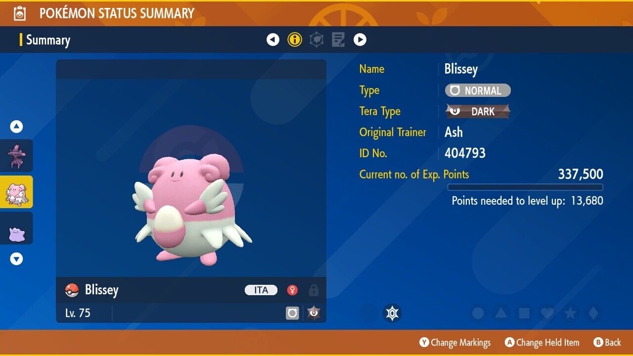 Blissey Spotlight Tera Raid Event March 2023 Untouched Pokémon Scarlet Violet Non Shiny Lv. 75 by Shiny Living Dex | Shiny Living Dex