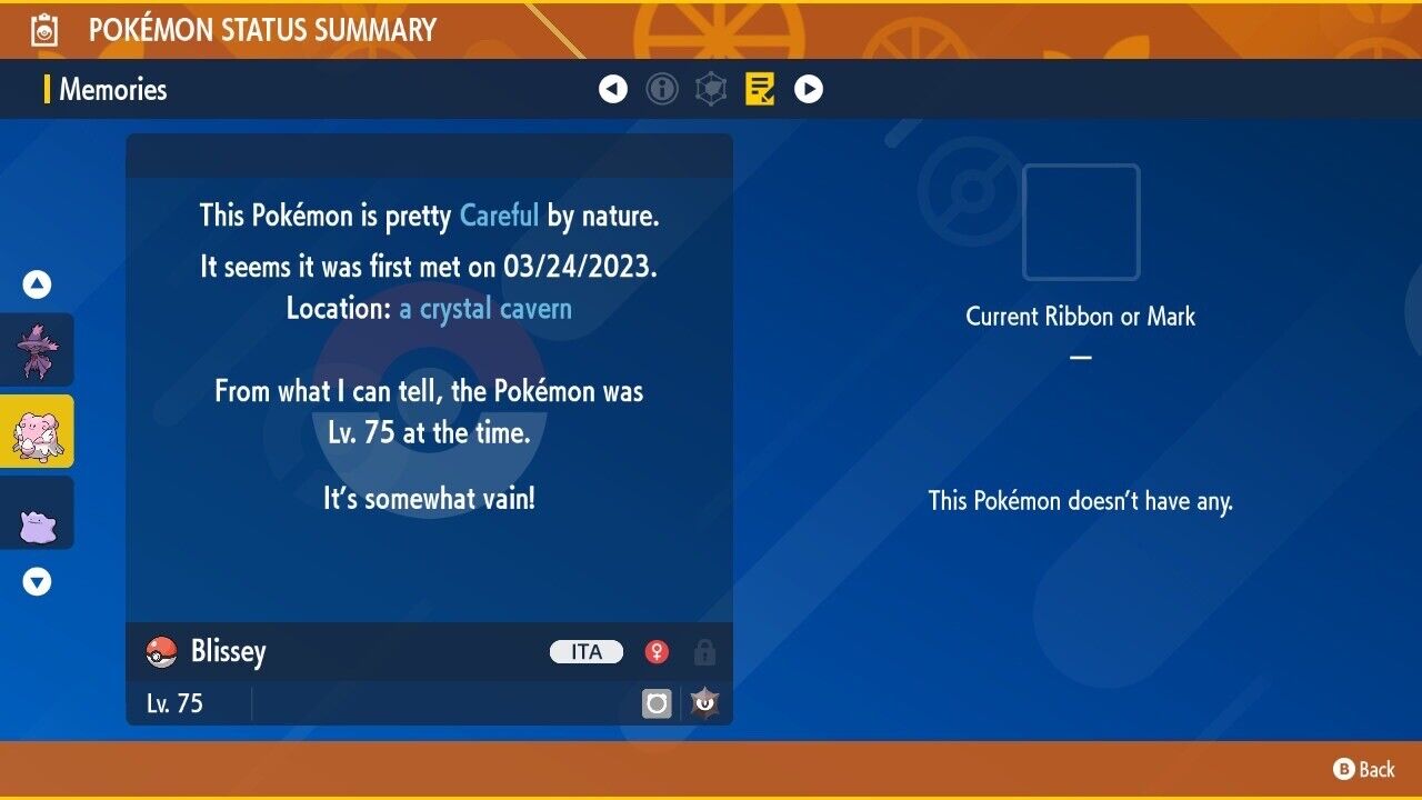 Blissey Spotlight Tera Raid Event March 2023 Untouched Pokémon Scarlet Violet Non Shiny Lv. 75 by Shiny Living Dex | Shiny Living Dex