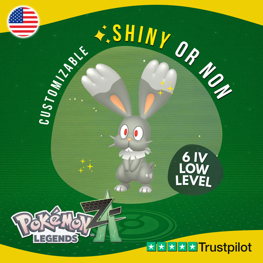 Bunnelby Shiny or Non ✨ 6 IV Pokémon Legends Z-A Competitive Customizable ZA Z A
