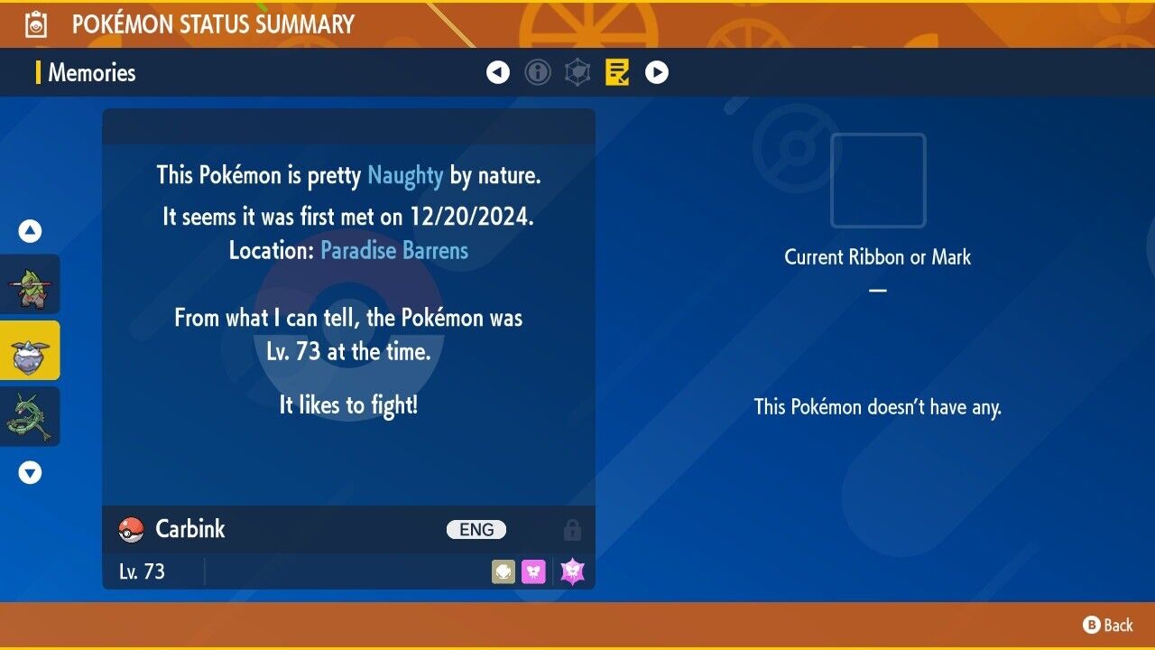 Carbink Shiny Event Mass Outbreaks December Untouched IV Pokémon Scarlet Violet