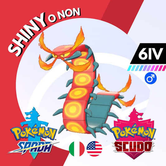 Centiskorch Shiny o Non 6 IV Competitivo Legit Pokemon Spada Scudo Sword Shield