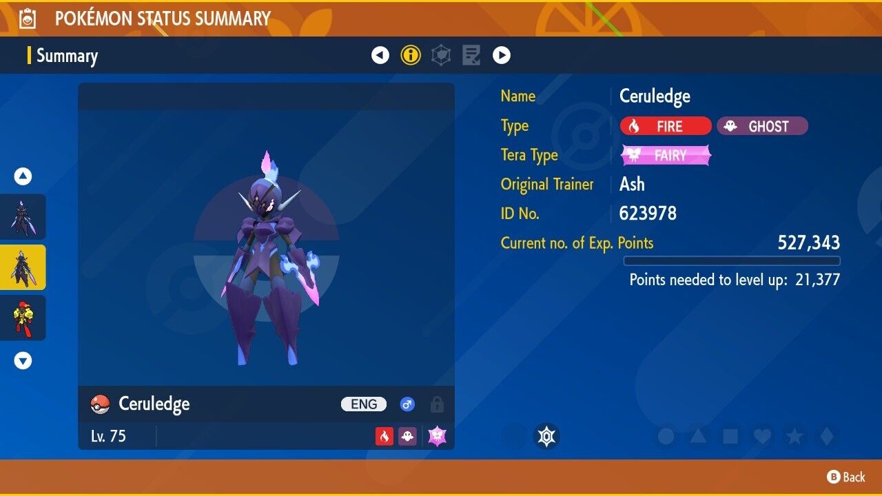 Ceruledge 5 Star Tera Raid Event February 2023 Untouched Pokémon Scarlet Violet Non Shiny Lv. 75 by Shiny Living Dex | Shiny Living Dex
