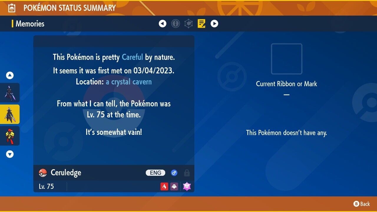 Ceruledge 5 Star Tera Raid Event February 2023 Untouched Pokémon Scarlet Violet Non Shiny Lv. 75 by Shiny Living Dex | Shiny Living Dex