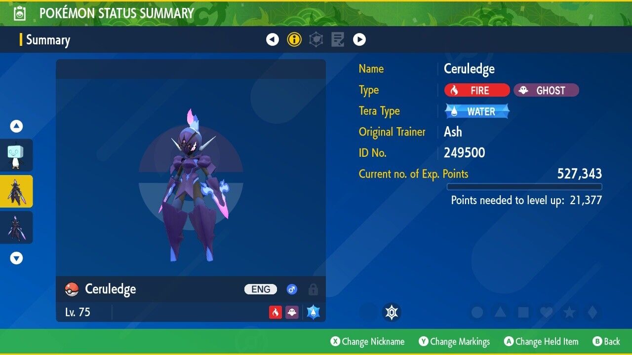 Ceruledge Hard To Find Tera Raid Event 2024 Untouched IV Pokémon Scarlet Violet Non Shiny Lv. 75 by Shiny Living Dex | Shiny Living Dex