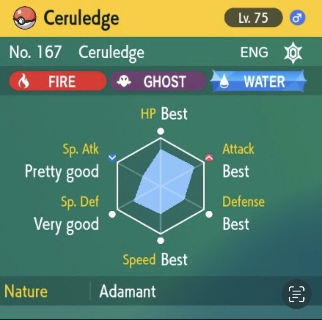 Ceruledge Hard To Find Tera Raid Event 2024 Untouched IV Pokémon Scarlet Violet Non Shiny Lv. 75 by Shiny Living Dex | Shiny Living Dex
