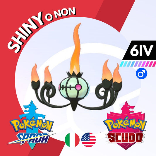 Chandelure Shiny o Non 6 IV Competitivo Legit Pokemon Spada Scudo Sword Shield