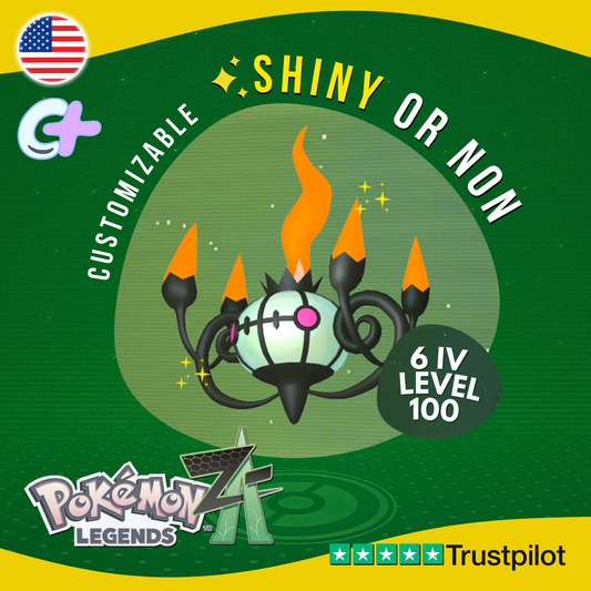 Chandelure Shiny or Non ✨6IV Pokémon Legends Z-A Competitive Customizable ZA Z A