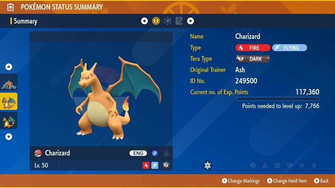 Charizard Dark Tera Horizons Friede's Event Untouched IV Pokémon Scarlet Violet Non shiny Lv 50 by Shiny Living Dex | Shiny Living Dex