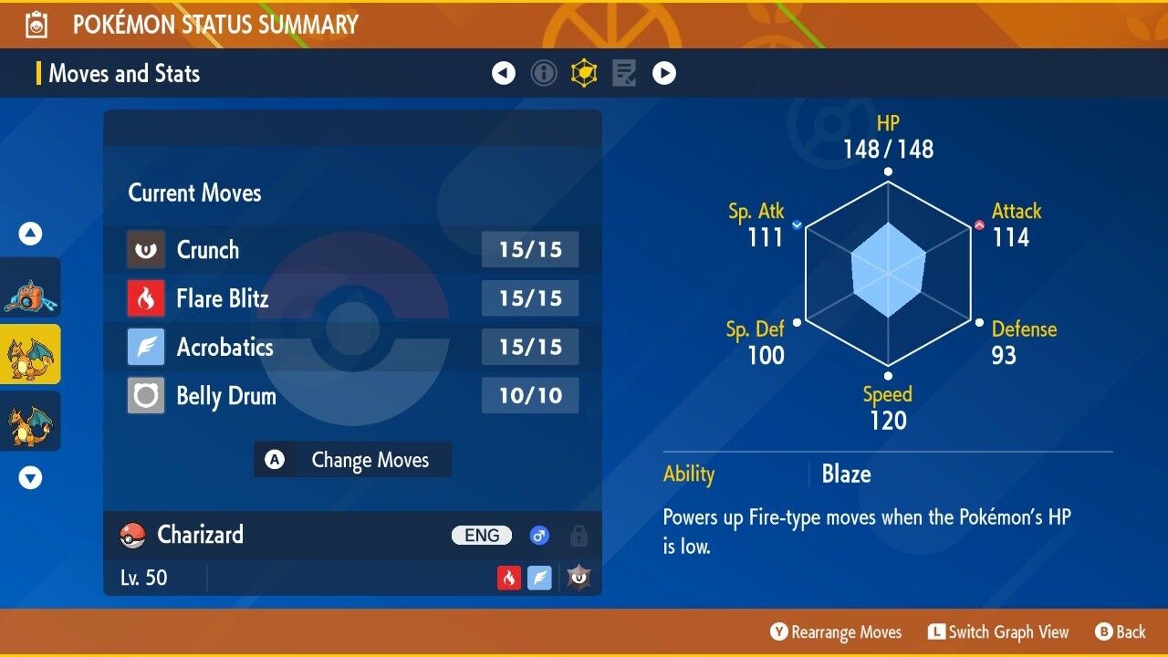Charizard Dark Tera Horizons Friede's Event Untouched IV Pokémon Scarlet Violet Non shiny Lv 50 by Shiny Living Dex | Shiny Living Dex