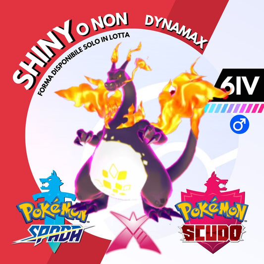 Charizard Gigantamax Dynamax Shiny o Non 6 IV Pokemon Spada Scudo Sword Shield