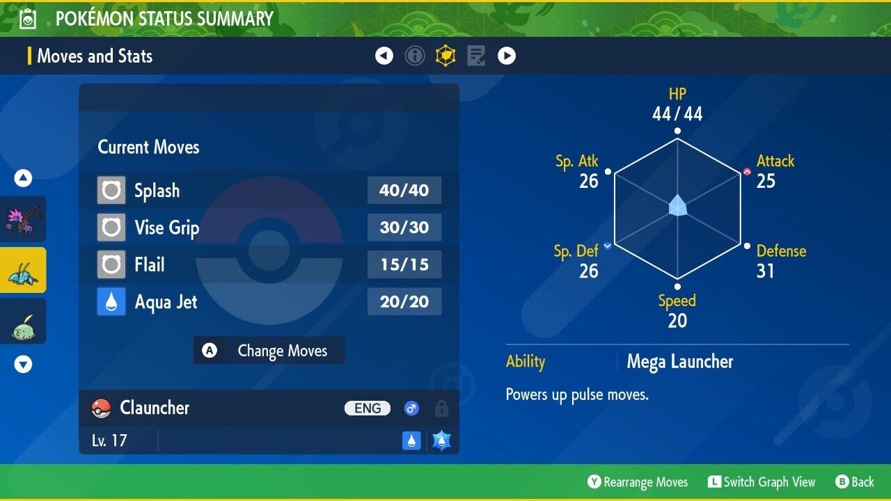 Clauncher Shiny Event Outbreak Uncommon Mark Untouched Pokémon Scarlet Violet Shiny by Shiny Living Dex | Shiny Living Dex