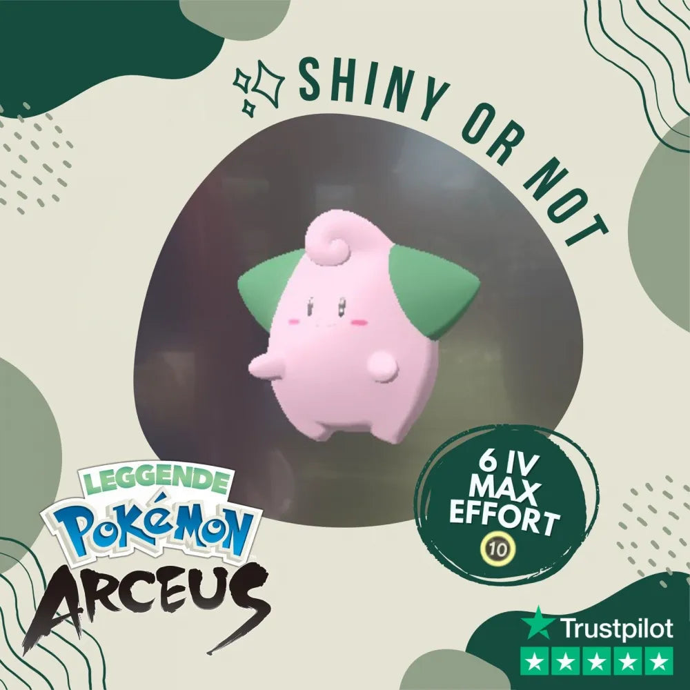 Cleffa Shiny ✨ Legends Pokémon Arceus 6 Iv Max Effort Custom Ot Level Gender