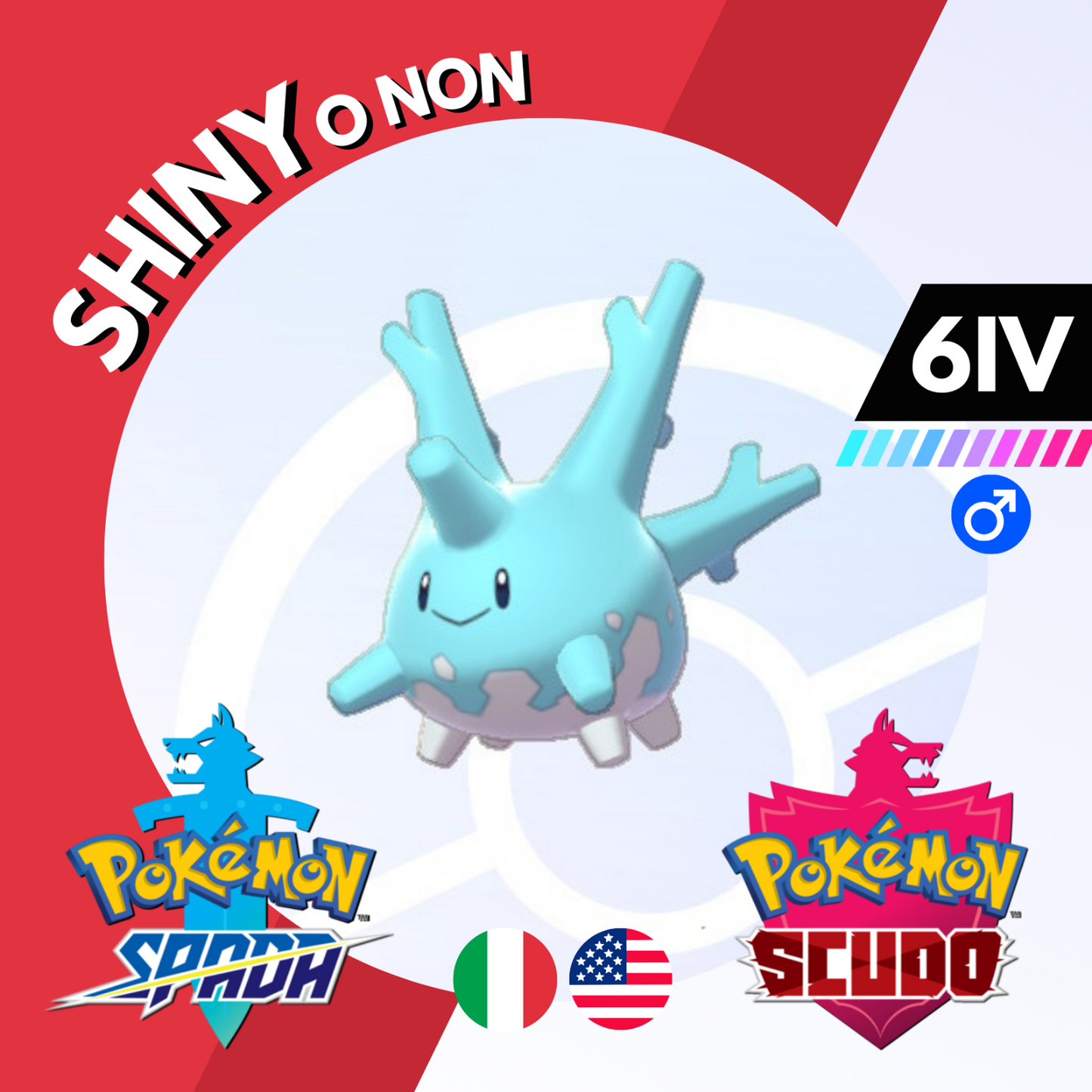 Corsola Shiny o Non 6 IV Competitivo Legit Pokemon Spada Scudo Sword Shield