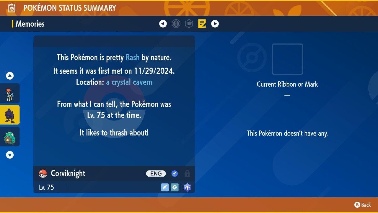 Corviknight Tera Worthy Event November 2024 Untouched IV Pokémon Scarlet Violet