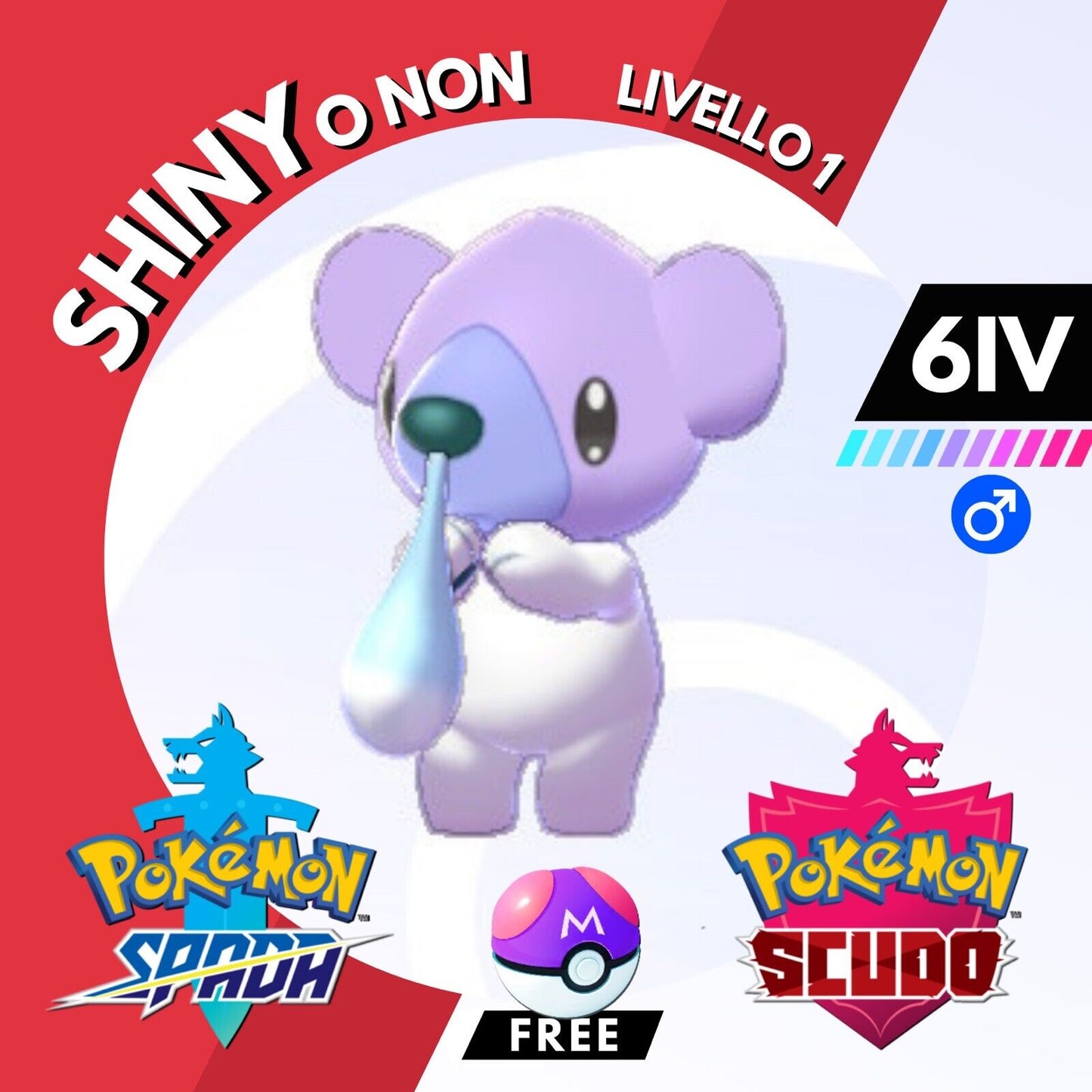 Cubchoo Shiny o Non 6 IV e Master Ball Legit Pokemon Spada Scudo Sword Shield