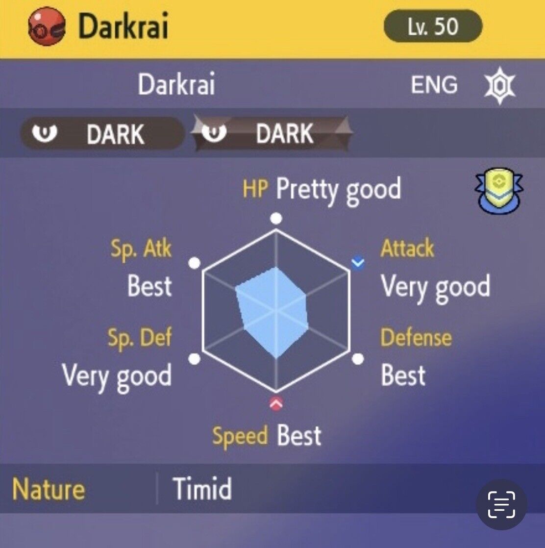 Darkrai Mistery Gift NEWM00N1SC0M1NG Event Untouched IV Pokémon Scarlet Violet Non shiny Lv 50 by Shiny Living Dex | Shiny Living Dex