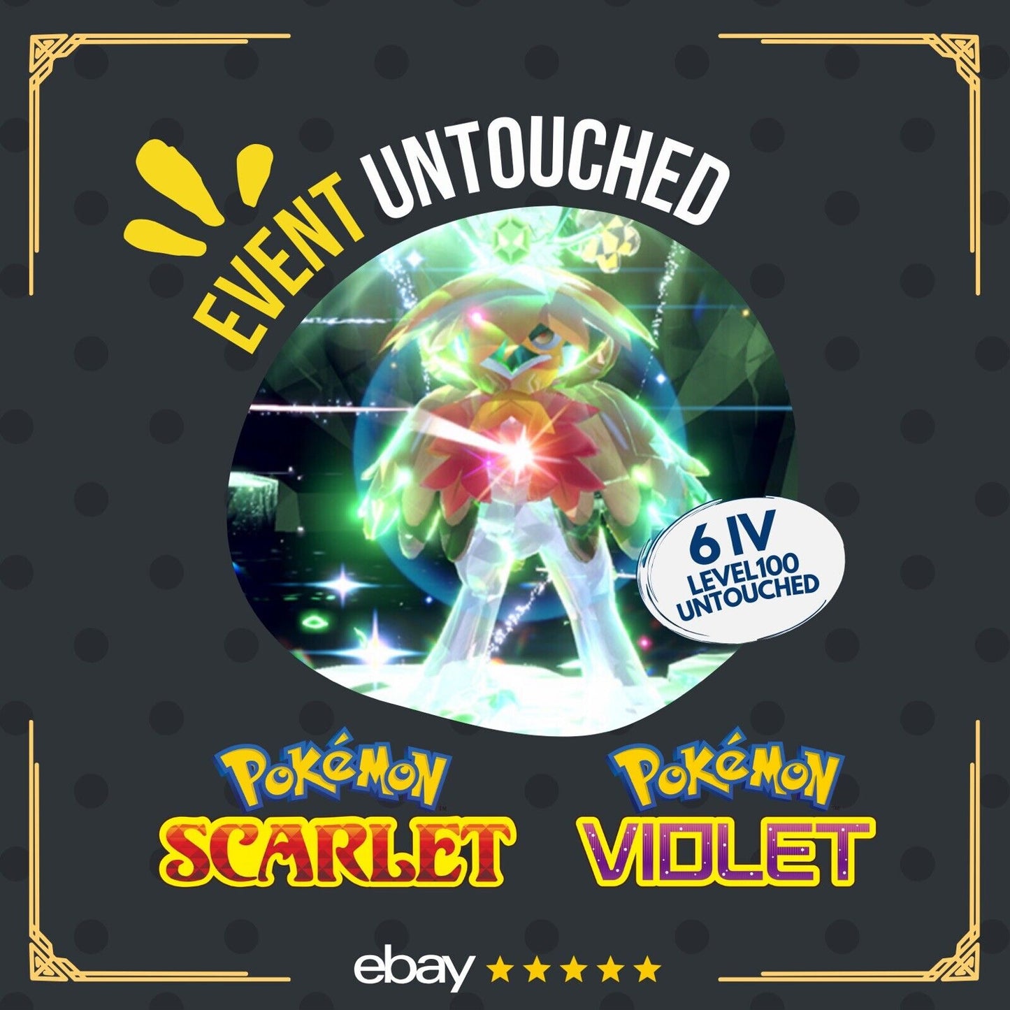 Decidueye Hisui Hisuian Tera Raid 2023 Event Untouched Pokémon Scarlet Violet Non shiny Lv. 100 by Shiny Living Dex | Shiny Living Dex